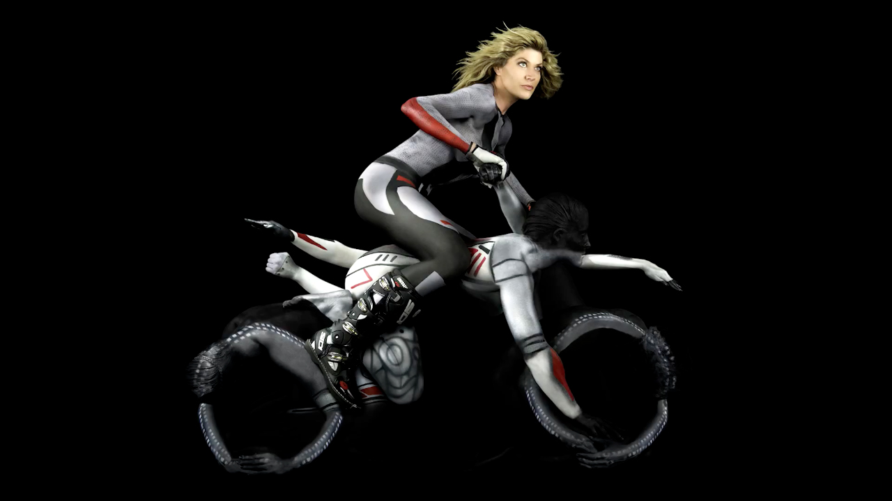 Human motorcycle dirt bike