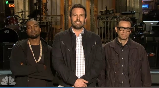 kanye west, ben affleck, snl