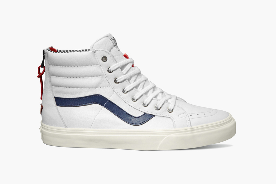 vans sk8 hi white with black stripe