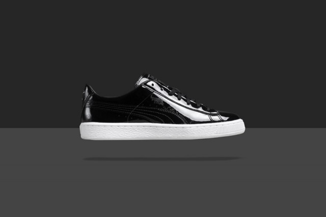 black patent leather pumas