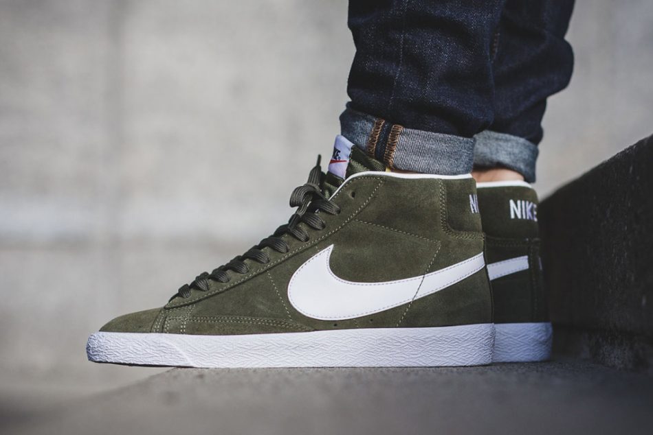 nike blazer green check