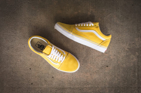 yellow and white vans