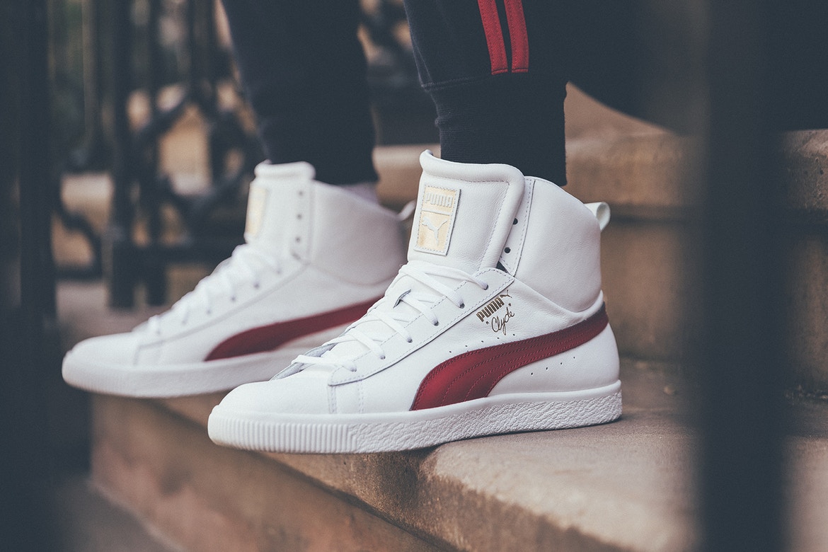 puma clyde high top white