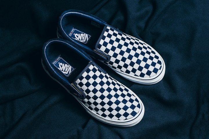 Vans Japan Indigo Checkerboard slip ons