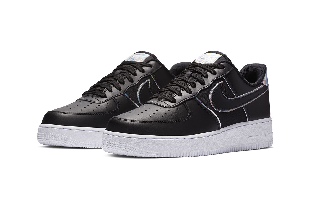 air force 1 black and silver