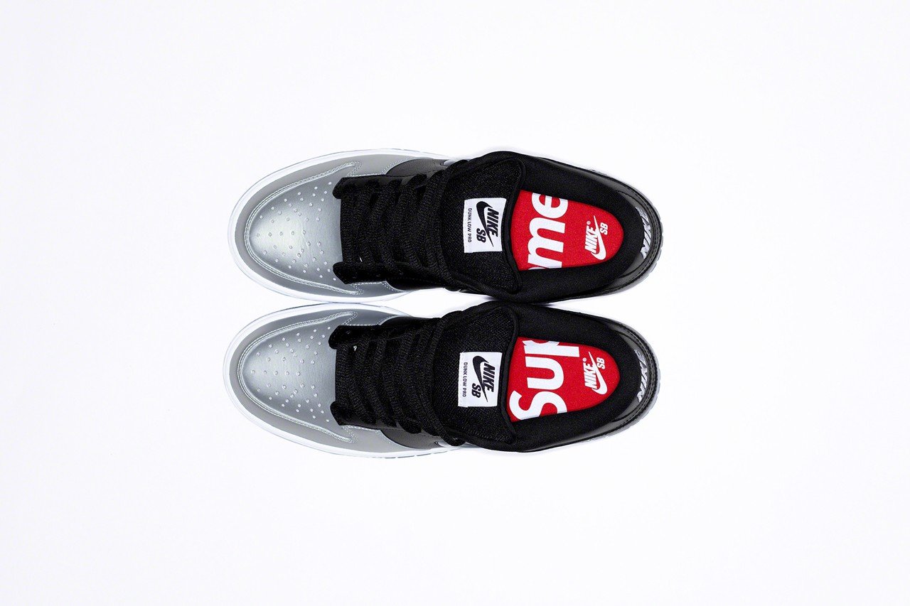 supreme nike sb dunk black grey
