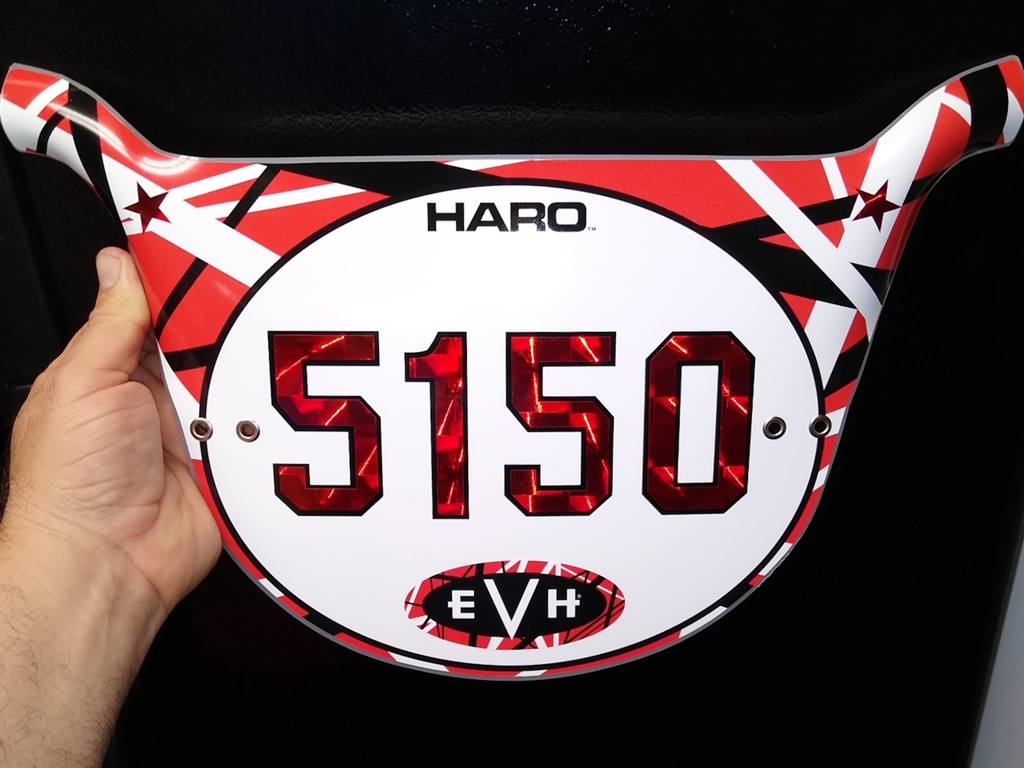 Eddie Van Halen Haro numberplate