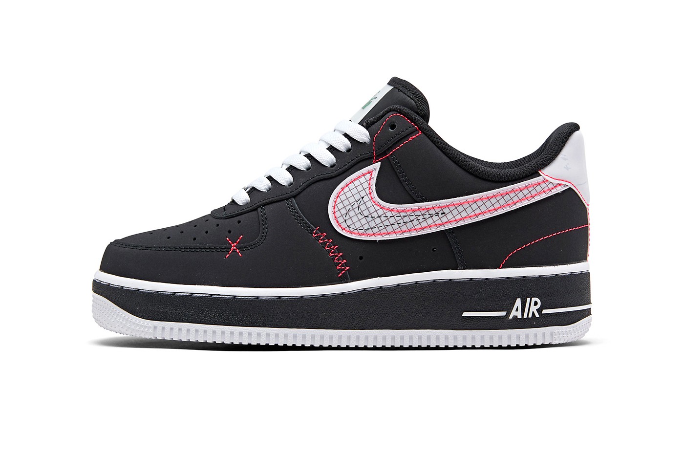 SNKR_TWITR on X: AD: Sizes added Nike Air Force 1 '07 LV8 SE 'Reflective  Swoosh' Black/Light Crimson FNL  JD   Cool Grey/Black FNL  JD    / X