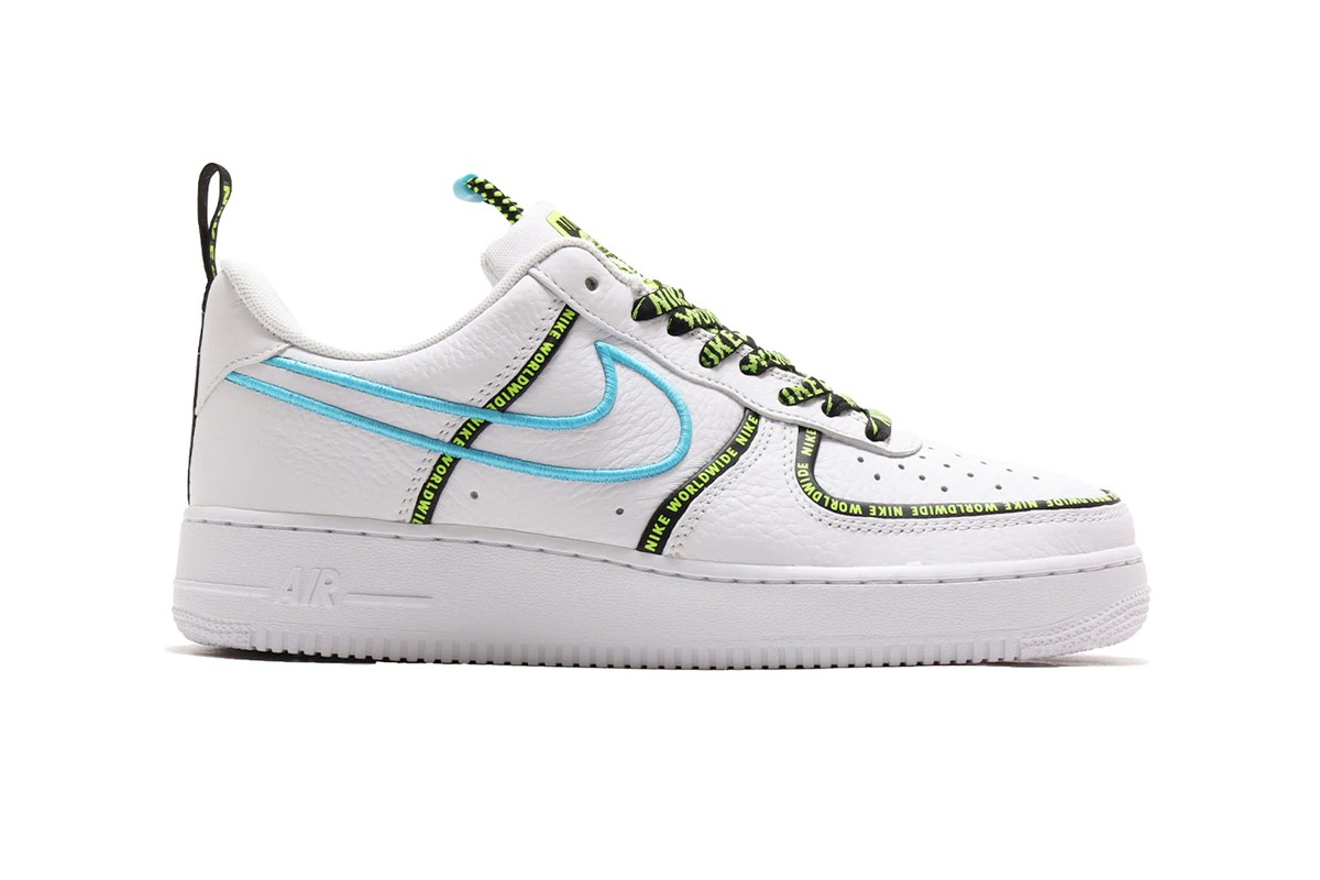 nike air force 1 neon blue