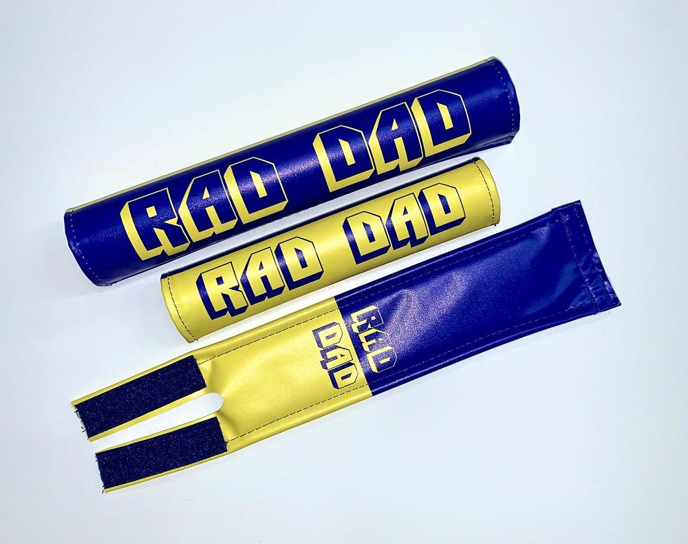 blue yellow rad dads pad set bmx