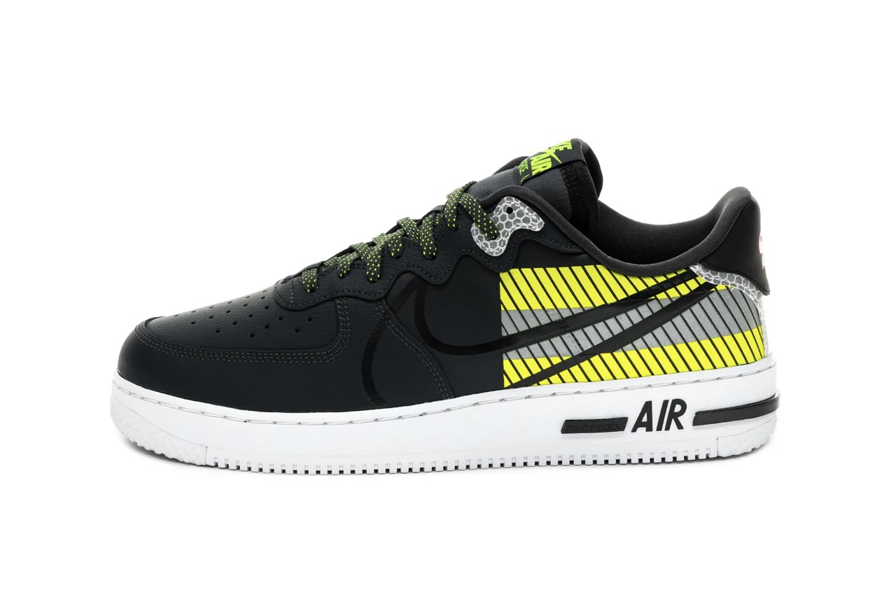 3M x Nike Air Force 1 React LX "Volt" Collaboration Kicks