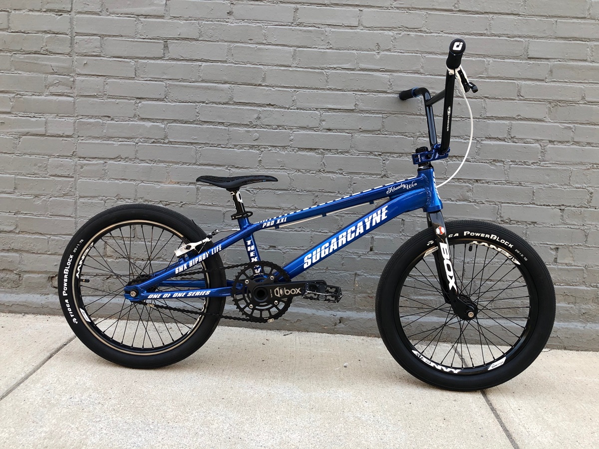 sugar cayne bmx frame custom blue