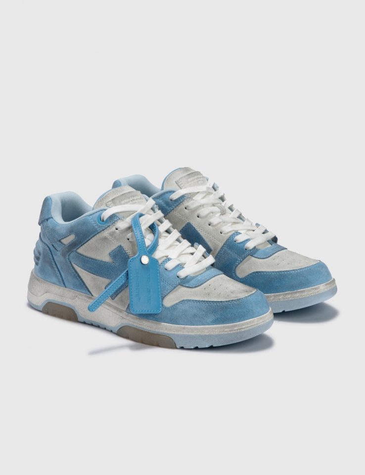 Out Of Office OOO White Light Blue Low Top Sneakers