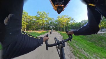Ozark Trail Gravel Bike On a BMX track