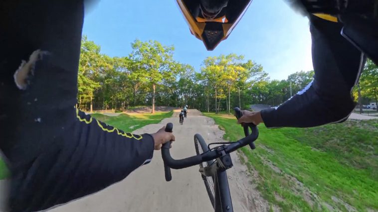 Ozark Trail Gravel Bike On a BMX track